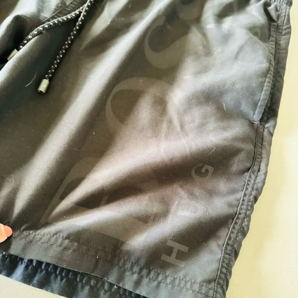 MENS HUGO BOSS Black Casual Athletic Tie Waist Transitional Swim Board Shorts S